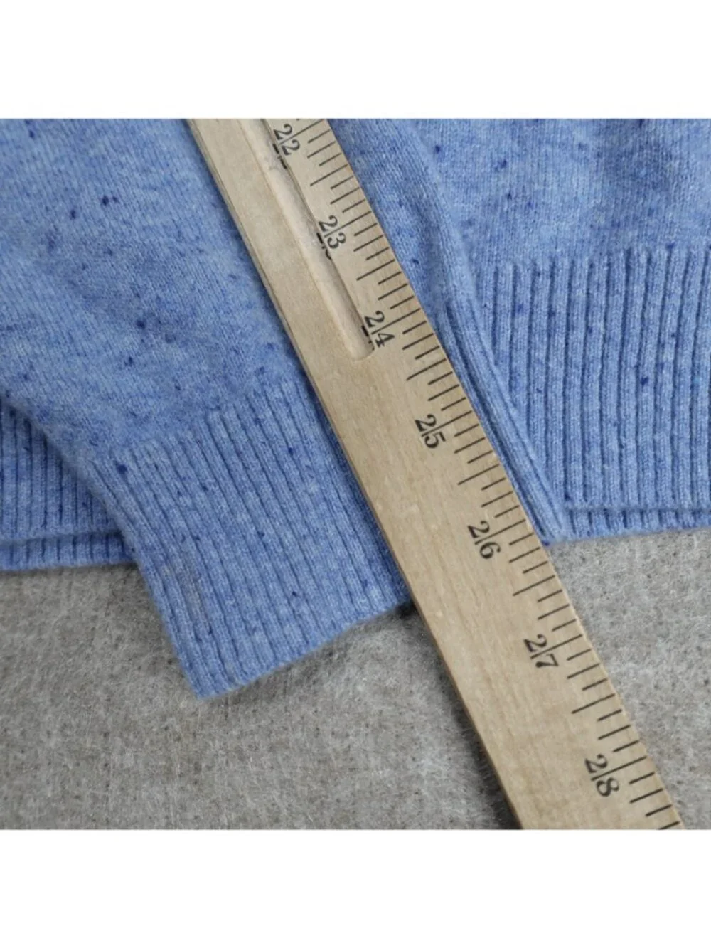 Lands' End Mens Sweater XL Blue Solid Full Zip 100% Cashmere NEW
